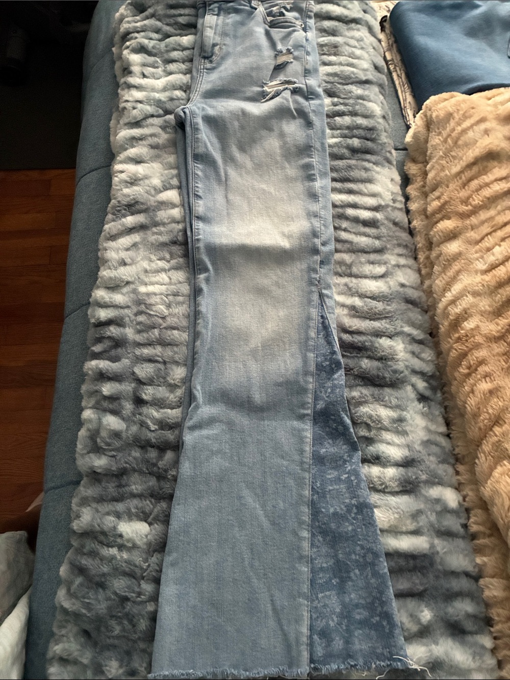 AE Light Wash Distressed Flare Jeans - Women - Picture 8 of 12